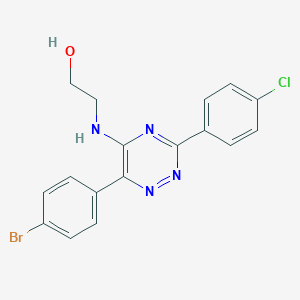 molecular formula C17H14BrClN4O B395795 2-[[6-(4-Bromophenyl)-3-(4-chlorophenyl)-1,2,4-triazin-5-yl]amino]ethanol 