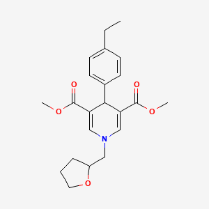 molecular formula C22H27NO5 B3957974 Dimethyl 4-(4-ethylphenyl)-1-(tetrahydrofuran-2-ylmethyl)-1,4-dihydropyridine-3,5-dicarboxylate 
