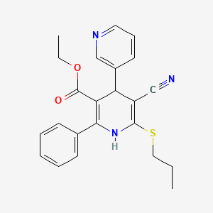 molecular formula C23H23N3O2S B3958015 ETHYL 5-CYANO-2-PHENYL-6-(PROPYLSULFANYL)-4-(3-PYRIDYL)-1,4-DIHYDRO-3-PYRIDINECARBOXYLATE 