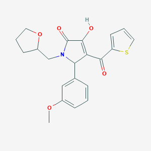 4-hydroxy-2-(3-methoxyphenyl)-1-(oxolan-2-ylmethyl)-3-(thiophene-2-carbonyl)-2H-pyrrol-5-one