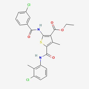 molecular formula C23H20Cl2N2O4S B3958184 ETHYL 5-[(3-CHLORO-2-METHYLPHENYL)CARBAMOYL]-2-(3-CHLOROBENZAMIDO)-4-METHYLTHIOPHENE-3-CARBOXYLATE 