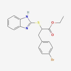 molecular formula C18H17BrN2O2S B3958189 ethyl 2-(1H-benzimidazol-2-ylsulfanyl)-3-(4-bromophenyl)propanoate 