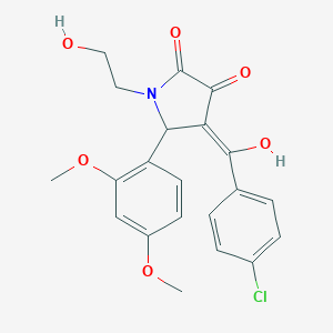 4-(4-chlorobenzoyl)-5-(2,4-dimethoxyphenyl)-3-hydroxy-1-(2-hydroxyethyl)-1,5-dihydro-2H-pyrrol-2-one