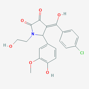 4-(4-chlorobenzoyl)-3-hydroxy-1-(2-hydroxyethyl)-5-(4-hydroxy-3-methoxyphenyl)-1,5-dihydro-2H-pyrrol-2-one