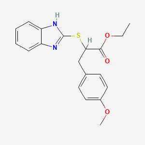 molecular formula C19H20N2O3S B3958262 ethyl 2-(1H-benzimidazol-2-ylsulfanyl)-3-(4-methoxyphenyl)propanoate 