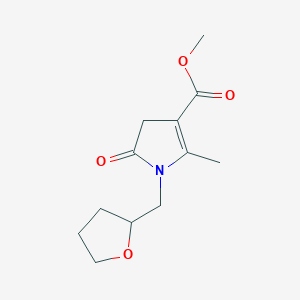 molecular formula C12H17NO4 B3958362 methyl 2-methyl-5-oxo-1-(oxolan-2-ylmethyl)-4H-pyrrole-3-carboxylate 