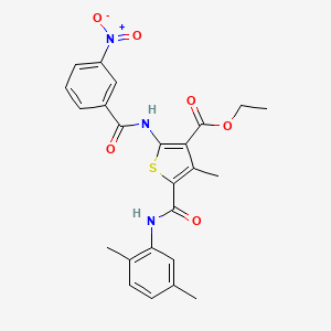 molecular formula C24H23N3O6S B3958387 ETHYL 5-[(2,5-DIMETHYLPHENYL)CARBAMOYL]-4-METHYL-2-(3-NITROBENZAMIDO)THIOPHENE-3-CARBOXYLATE 