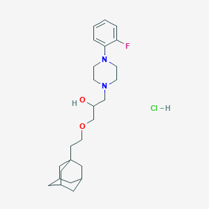 molecular formula C25H38ClFN2O2 B3958403 1-[2-(1-Adamantyl)ethoxy]-3-[4-(2-fluorophenyl)piperazin-1-yl]propan-2-ol;hydrochloride 