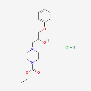 molecular formula C16H25ClN2O4 B3958544 Ethyl 4-(2-hydroxy-3-phenoxypropyl)piperazine-1-carboxylate;hydrochloride 
