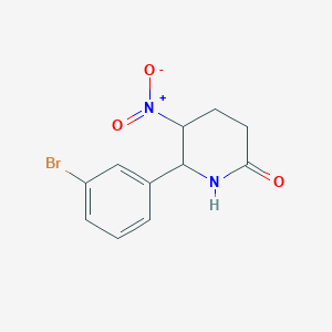 molecular formula C11H11BrN2O3 B3958550 6-(3-Bromophenyl)-5-nitropiperidin-2-one 