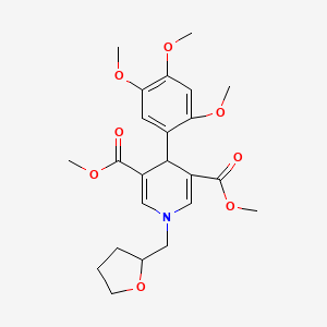 molecular formula C23H29NO8 B3958564 Dimethyl 1-(tetrahydrofuran-2-ylmethyl)-4-(2,4,5-trimethoxyphenyl)-1,4-dihydropyridine-3,5-dicarboxylate 
