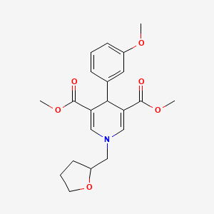 molecular formula C21H25NO6 B3958570 Dimethyl 4-(3-methoxyphenyl)-1-(tetrahydrofuran-2-ylmethyl)-1,4-dihydropyridine-3,5-dicarboxylate 
