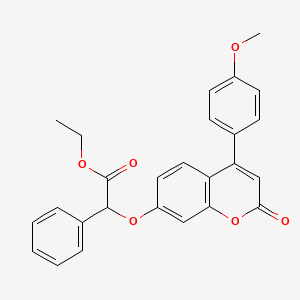 molecular formula C26H22O6 B3958641 ethyl 2-{[4-(4-methoxyphenyl)-2-oxo-2H-chromen-7-yl]oxy}-2-phenylacetate 