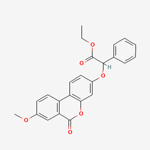 molecular formula C24H20O6 B3958676 ETHYL 2-({8-METHOXY-6-OXO-6H-BENZO[C]CHROMEN-3-YL}OXY)-2-PHENYLACETATE 