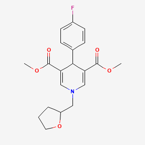 molecular formula C20H22FNO5 B3958703 3,5-DIMETHYL 4-(4-FLUOROPHENYL)-1-[(OXOLAN-2-YL)METHYL]-1,4-DIHYDROPYRIDINE-3,5-DICARBOXYLATE 