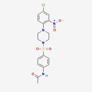 molecular formula C18H19ClN4O5S B3958717 N-(4-{[4-(4-chloro-2-nitrophenyl)piperazin-1-yl]sulfonyl}phenyl)acetamide 