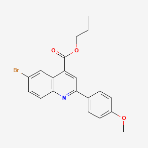 molecular formula C20H18BrNO3 B3958766 Propyl 6-bromo-2-(4-methoxyphenyl)quinoline-4-carboxylate CAS No. 355432-93-8