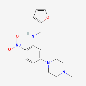 molecular formula C16H20N4O3 B3958794 N-(2-FURYLMETHYL)-N-[5-(4-METHYLPIPERAZINO)-2-NITROPHENYL]AMINE 
