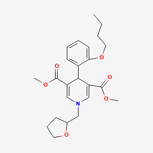 molecular formula C24H31NO6 B3958824 Dimethyl 4-(2-butoxyphenyl)-1-(tetrahydrofuran-2-ylmethyl)-1,4-dihydropyridine-3,5-dicarboxylate 