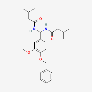 molecular formula C25H34N2O4 B3958835 N,N'-{[4-(benzyloxy)-3-methoxyphenyl]methanediyl}bis(3-methylbutanamide) 