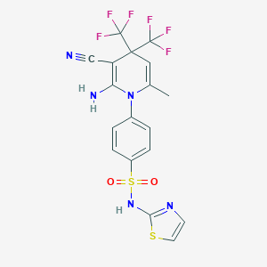 molecular formula C18H13F6N5O2S2 B395884 4-[2-amino-3-cyano-6-methyl-4,4-bis(trifluoromethyl)pyridin-1-yl]-N-(1,3-thiazol-2-yl)benzenesulfonamide CAS No. 356586-28-2