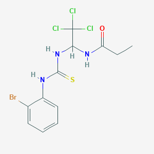 molecular formula C12H13BrCl3N3OS B3958990 N-[1-({[(2-bromophenyl)amino]carbonothioyl}amino)-2,2,2-trichloroethyl]propanamide 