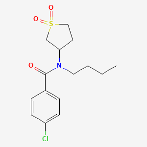 molecular formula C15H20ClNO3S B3959026 N-butyl-4-chloro-N-(1,1-dioxidotetrahydrothiophen-3-yl)benzamide 