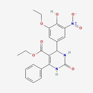 molecular formula C21H21N3O7 B3959086 ethyl 4-(3-ethoxy-4-hydroxy-5-nitrophenyl)-2-oxo-6-phenyl-1,2,3,4-tetrahydro-5-pyrimidinecarboxylate 