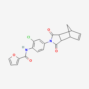 molecular formula C20H15ClN2O4 B3959150 N-[2-chloro-4-(3,5-dioxo-4-azatricyclo[5.2.1.02,6]dec-8-en-4-yl)phenyl]furan-2-carboxamide 