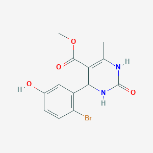 molecular formula C13H13BrN2O4 B3959187 methyl 4-(2-bromo-5-hydroxyphenyl)-6-methyl-2-oxo-1,2,3,4-tetrahydro-5-pyrimidinecarboxylate 