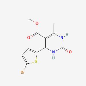 molecular formula C11H11BrN2O3S B3959195 methyl 4-(5-bromo-2-thienyl)-6-methyl-2-oxo-1,2,3,4-tetrahydro-5-pyrimidinecarboxylate 