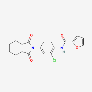 molecular formula C19H17ClN2O4 B3959206 N-[2-chloro-4-(1,3-dioxo-3a,4,5,6,7,7a-hexahydroisoindol-2-yl)phenyl]furan-2-carboxamide 