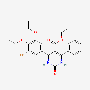 molecular formula C23H25BrN2O5 B3959222 ethyl 4-(3-bromo-4,5-diethoxyphenyl)-2-oxo-6-phenyl-3,4-dihydro-1H-pyrimidine-5-carboxylate 