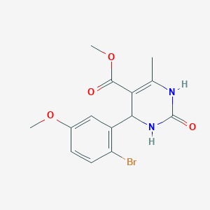 molecular formula C14H15BrN2O4 B3959249 methyl 4-(2-bromo-5-methoxyphenyl)-6-methyl-2-oxo-1,2,3,4-tetrahydro-5-pyrimidinecarboxylate 