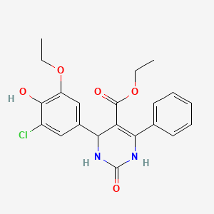 molecular formula C21H21ClN2O5 B3959262 ethyl 4-(3-chloro-5-ethoxy-4-hydroxyphenyl)-2-oxo-6-phenyl-3,4-dihydro-1H-pyrimidine-5-carboxylate 