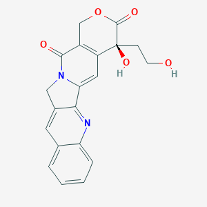 molecular formula C20H16N2O5 B039593 1H-Pyrano(3',4':6,7)indolizino(1,2-b)quinoline-3,14(4H,12H)-dione, 4-hydroxy-4-(2-hydroxyethyl)-, (S)- CAS No. 116139-46-9