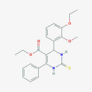 molecular formula C22H24N2O4S B3959311 ethyl 4-(3-ethoxy-2-methoxyphenyl)-6-phenyl-2-sulfanylidene-3,4-dihydro-1H-pyrimidine-5-carboxylate 
