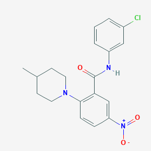 molecular formula C19H20ClN3O3 B3959323 N-(3-chlorophenyl)-2-(4-methylpiperidin-1-yl)-5-nitrobenzamide 