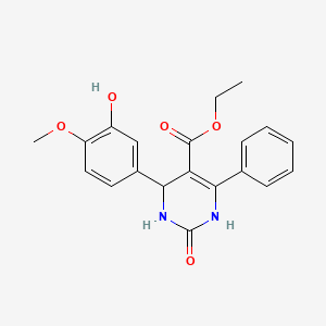 molecular formula C20H20N2O5 B3959363 ethyl 4-(3-hydroxy-4-methoxyphenyl)-2-oxo-6-phenyl-3,4-dihydro-1H-pyrimidine-5-carboxylate 