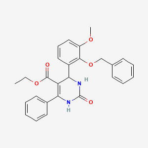 molecular formula C27H26N2O5 B3959417 ethyl 4-(3-methoxy-2-phenylmethoxyphenyl)-2-oxo-6-phenyl-3,4-dihydro-1H-pyrimidine-5-carboxylate 