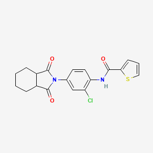 molecular formula C19H17ClN2O3S B3959435 N-[2-chloro-4-(1,3-dioxo-3a,4,5,6,7,7a-hexahydroisoindol-2-yl)phenyl]thiophene-2-carboxamide 
