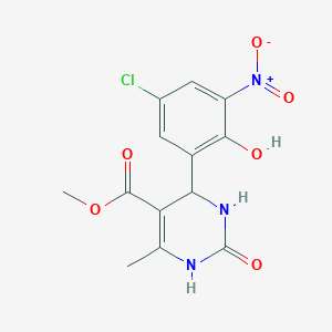 molecular formula C13H12ClN3O6 B3959466 methyl 4-(5-chloro-2-hydroxy-3-nitrophenyl)-6-methyl-2-oxo-1,2,3,4-tetrahydro-5-pyrimidinecarboxylate 
