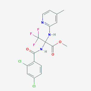 B395954 Methyl 2-[(2,4-dichlorobenzoyl)amino]-3,3,3-trifluoro-2-[(4-methylpyridin-2-yl)amino]propanoate CAS No. 440112-03-8