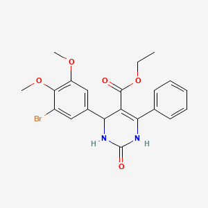molecular formula C21H21BrN2O5 B3959541 ethyl 4-(3-bromo-4,5-dimethoxyphenyl)-2-oxo-6-phenyl-3,4-dihydro-1H-pyrimidine-5-carboxylate 
