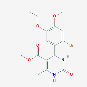 molecular formula C16H19BrN2O5 B3959566 methyl 4-(2-bromo-5-ethoxy-4-methoxyphenyl)-6-methyl-2-oxo-1,2,3,4-tetrahydro-5-pyrimidinecarboxylate 