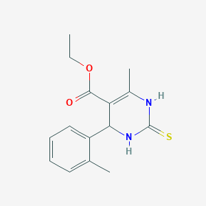 molecular formula C15H18N2O2S B3959609 ethyl 6-methyl-4-(2-methylphenyl)-2-sulfanylidene-3,4-dihydro-1H-pyrimidine-5-carboxylate 