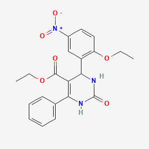 molecular formula C21H21N3O6 B3959638 ethyl 4-(2-ethoxy-5-nitrophenyl)-2-oxo-6-phenyl-3,4-dihydro-1H-pyrimidine-5-carboxylate 