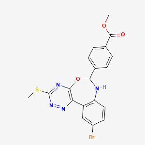 molecular formula C19H15BrN4O3S B3959643 Methyl 4-(10-bromo-3-methylsulfanyl-6,7-dihydro-[1,2,4]triazino[5,6-d][3,1]benzoxazepin-6-yl)benzoate 