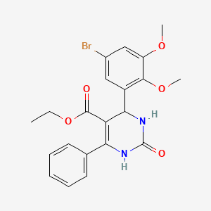 molecular formula C21H21BrN2O5 B3959651 ethyl 4-(5-bromo-2,3-dimethoxyphenyl)-2-oxo-6-phenyl-3,4-dihydro-1H-pyrimidine-5-carboxylate 