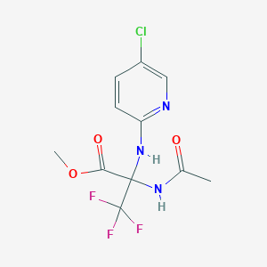 molecular formula C11H11ClF3N3O3 B395968 METHYL 2-[(5-CHLOROPYRIDIN-2-YL)AMINO]-2-ACETAMIDO-3,3,3-TRIFLUOROPROPANOATE CAS No. 447411-03-2
